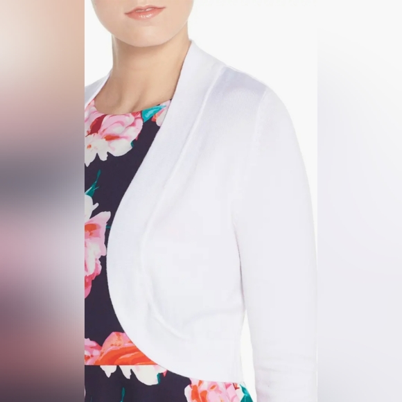 **SOLD**Eliza J Bolero Cardigan Women's Cropped Shrug Sweater Open Front XS - Picture 3 of 14